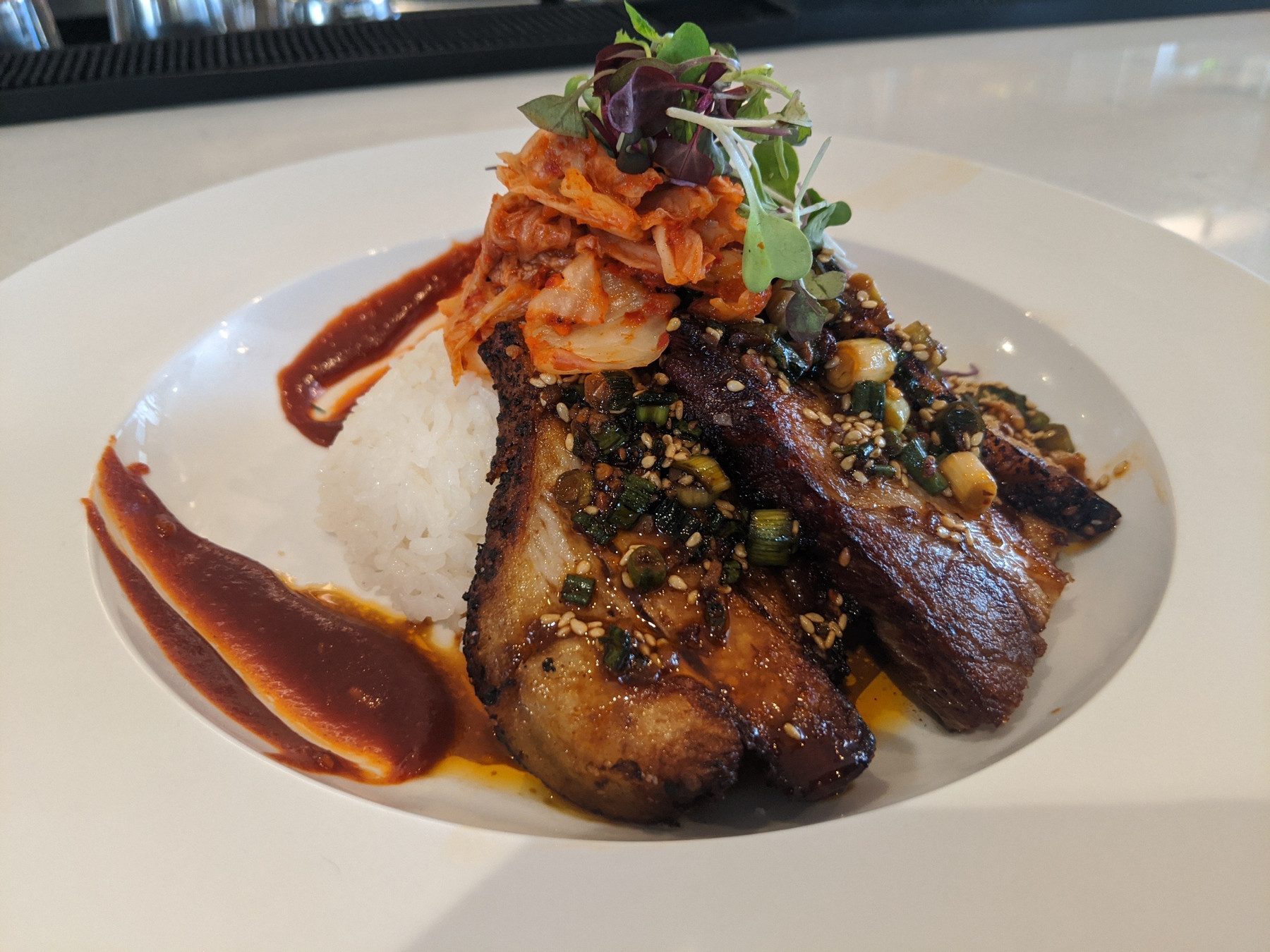 Pork belly bowl at Dak & Bop